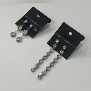 Silver-Tone Drop Earrings (2 Pairs)